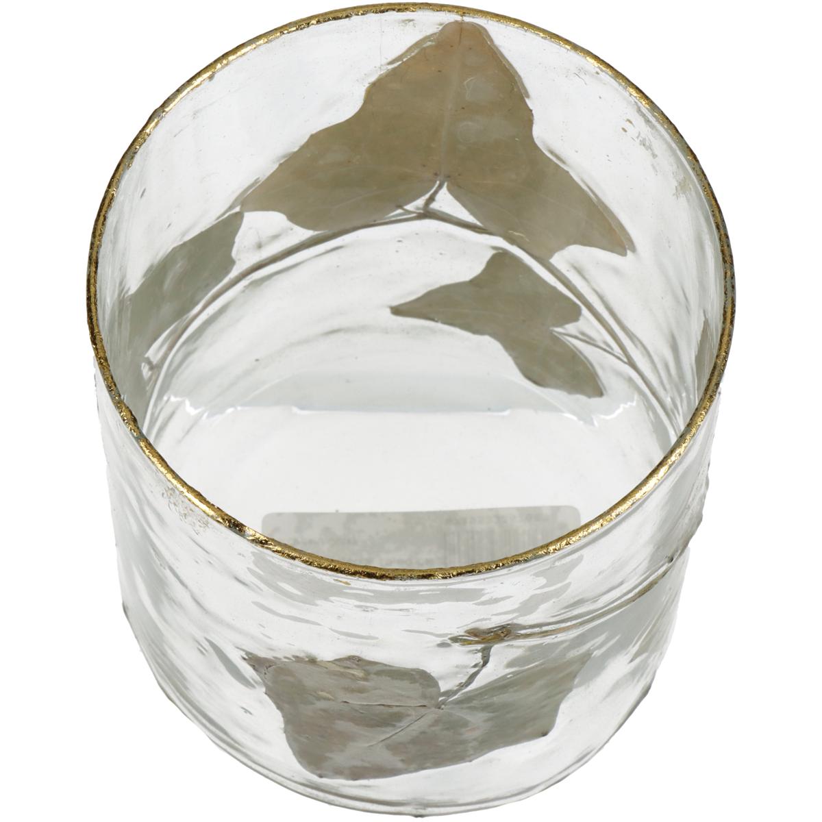 Κηροπήγιο Φύλλο Διάφανο Γυαλί 10x10x13