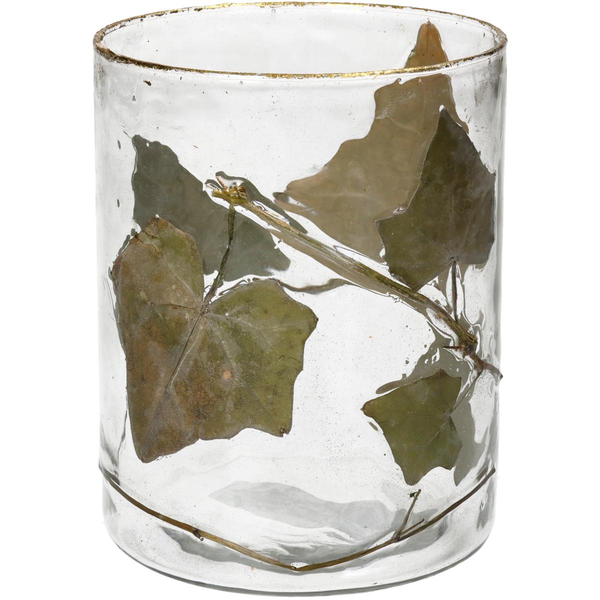 Κηροπήγιο Φύλλο Διάφανο Γυαλί 10x10x13