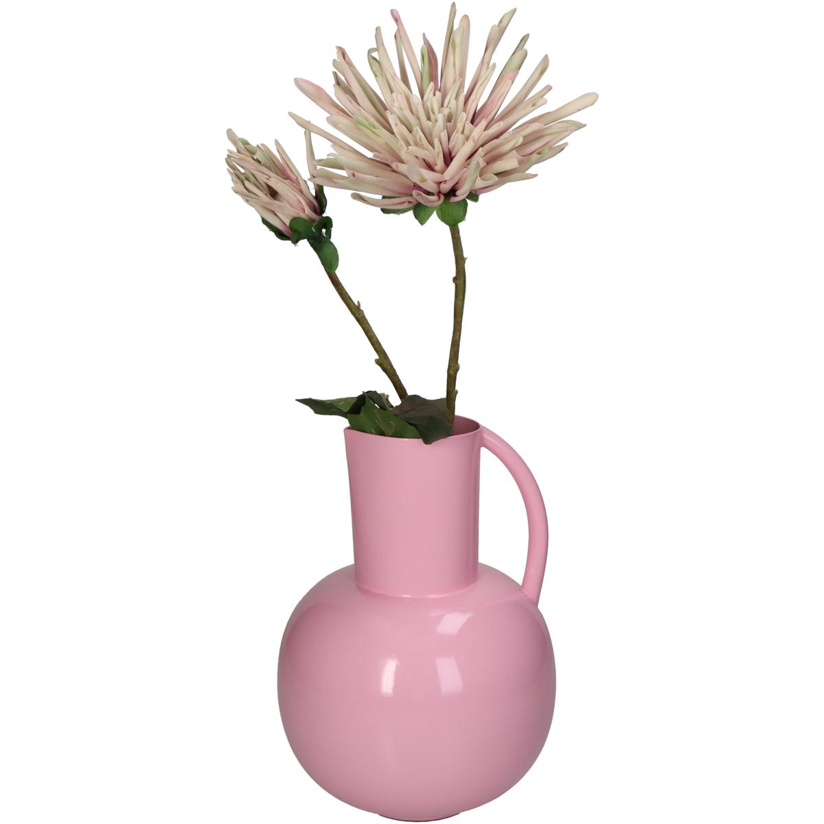 Βάζο Ροζ Μέταλλο 17x17.5x25