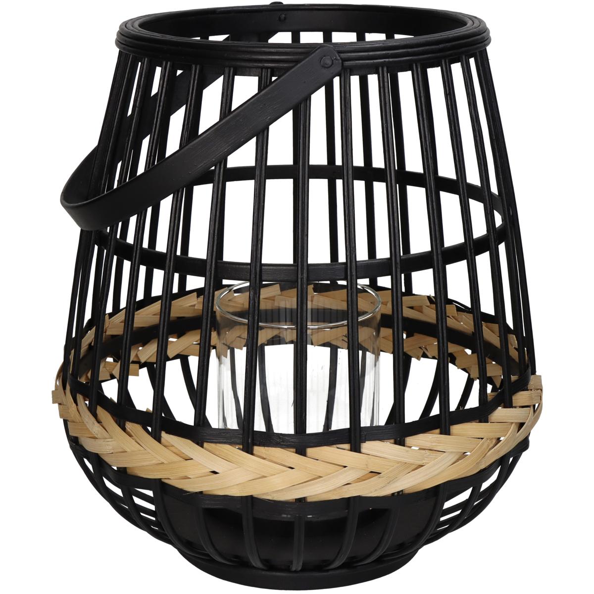 Φανάρι Μαύρο Μπαμπού 29.5x29.5x32