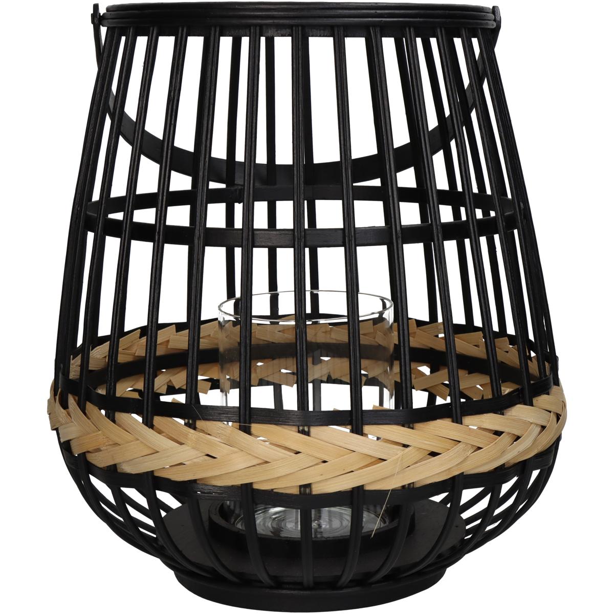 Φανάρι Μαύρο Μπαμπού 29.5x29.5x32
