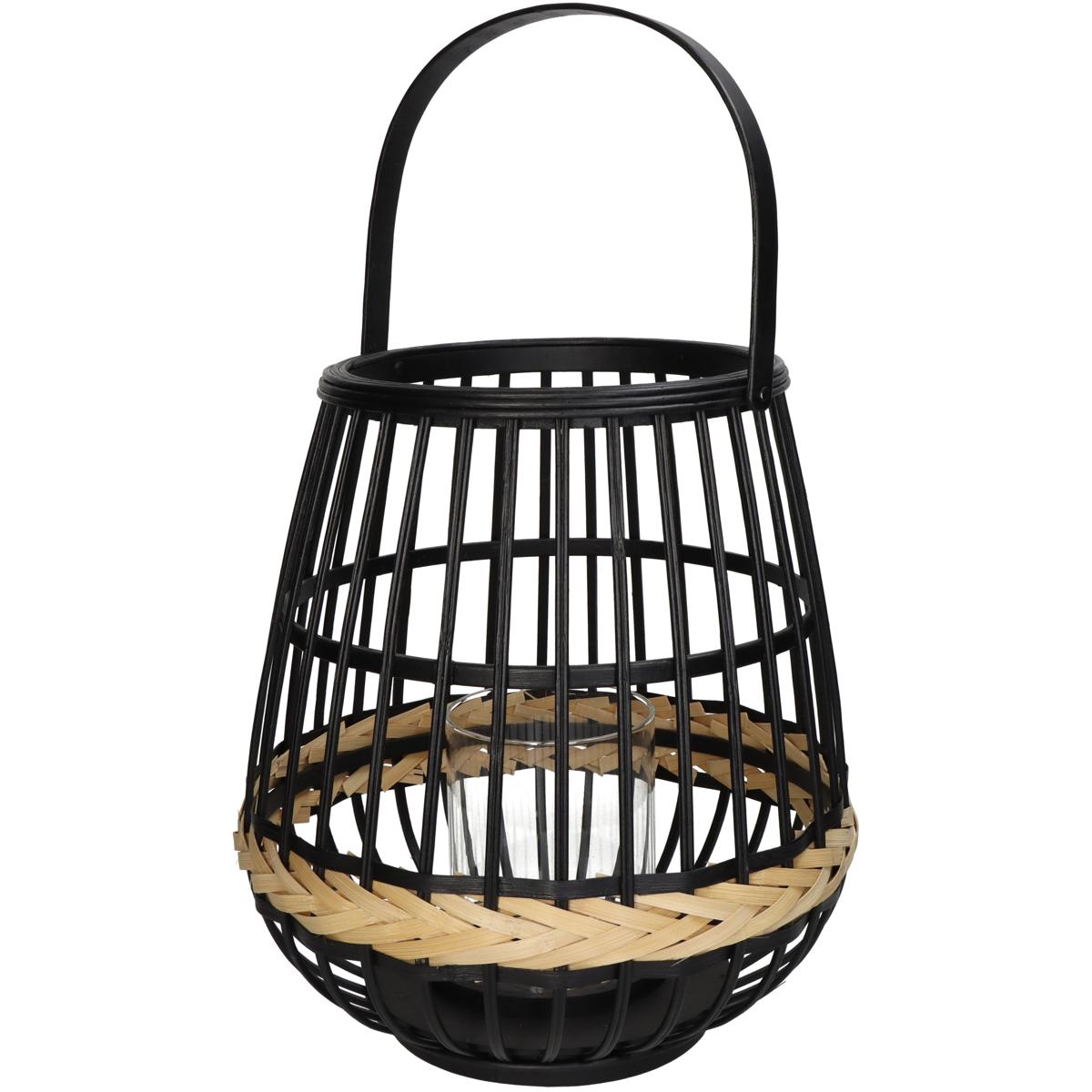 Φανάρι Μαύρο Μπαμπού 29.5x29.5x32