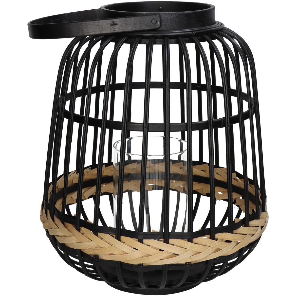 Φανάρι Μαύρο Μπαμπού 29.5x29.5x34.5