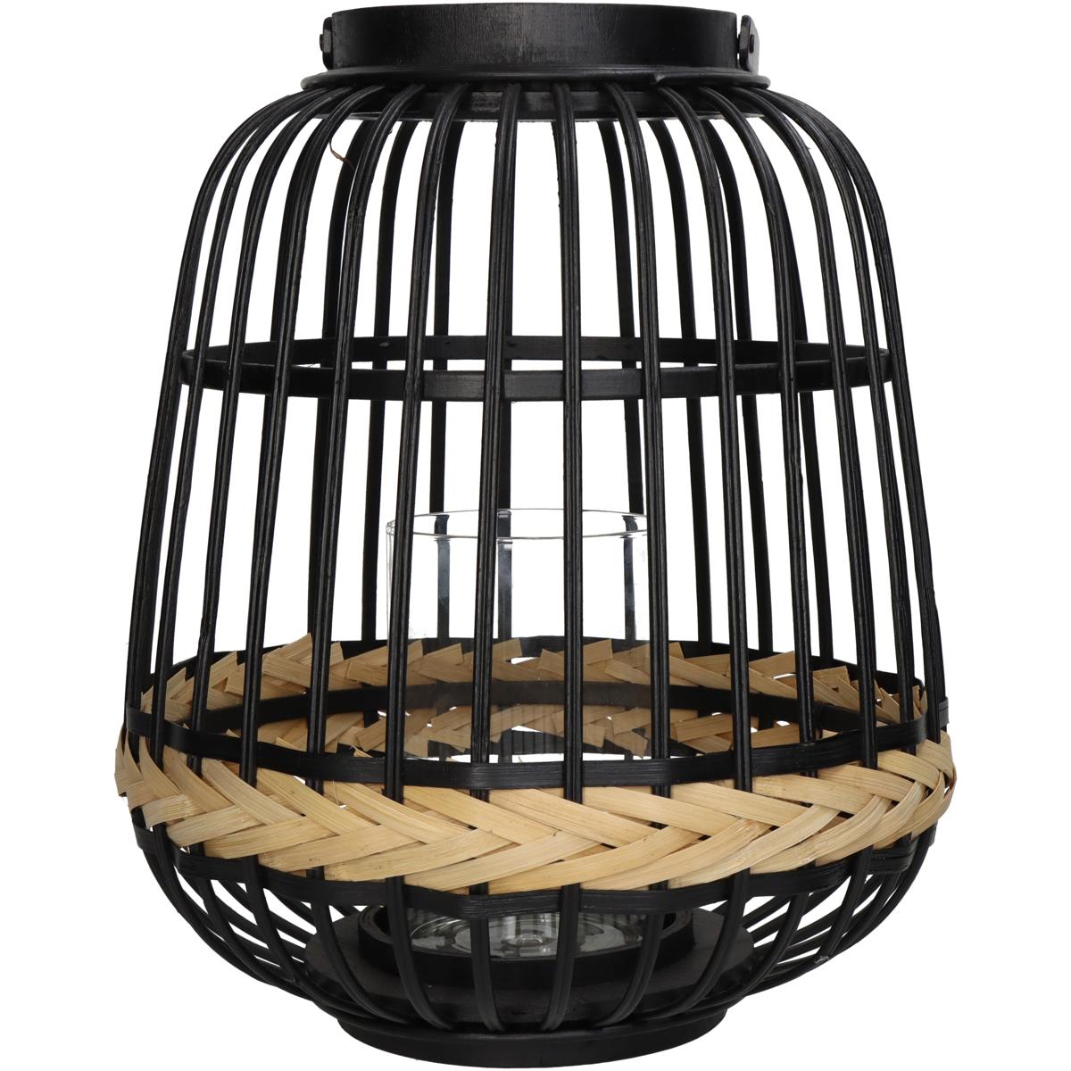 Φανάρι Μαύρο Μπαμπού 29.5x29.5x34.5