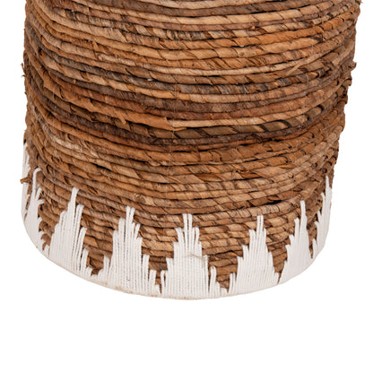 ROUND WICKER BASKETS WITH LID SET OF 3 PCS IN NATURAL WHITE Φ42x63
