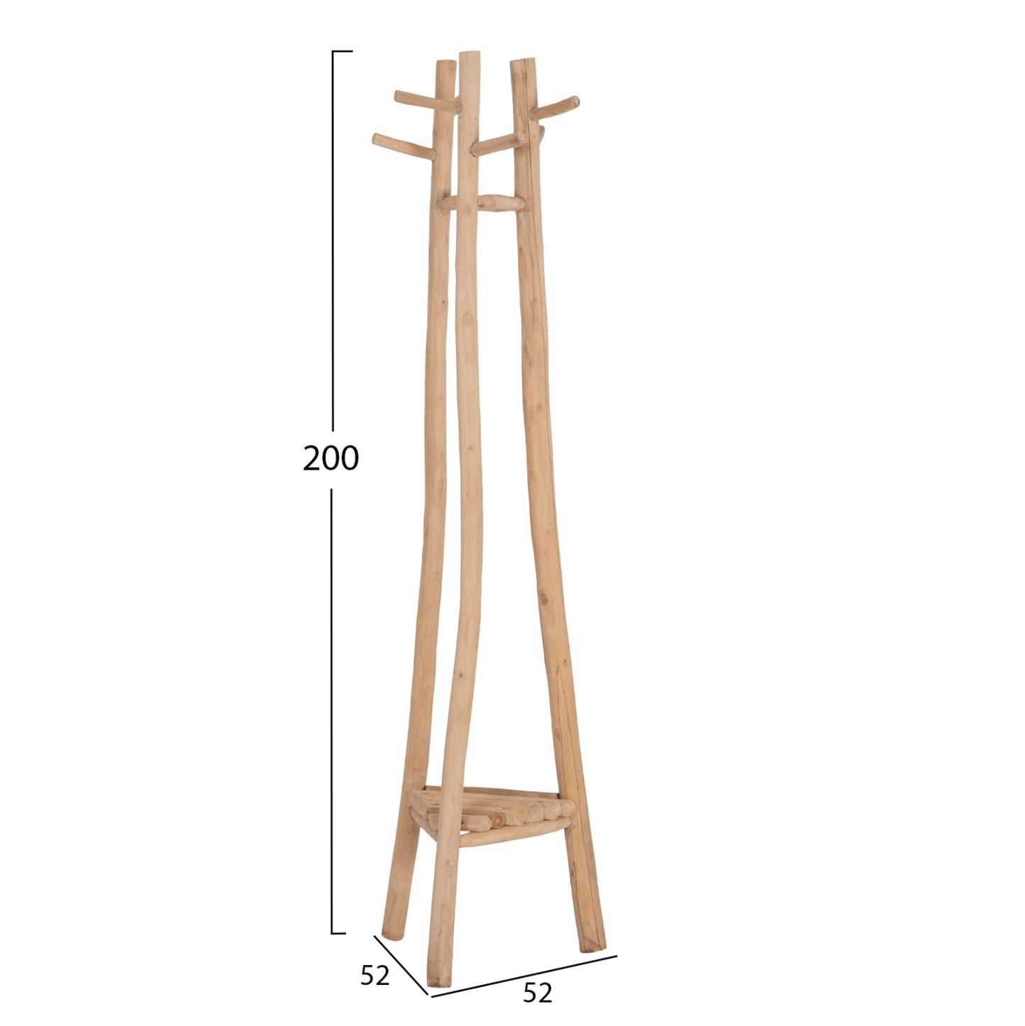 ΚΑΛΟΓΕΡΟΣ ΜΕ 3 ΚΟΛΩΝΕΣ TRIDEM ΞΥΛΟ TEAK ΣΕ ΦΥΣΙΚΟ 52x52x200