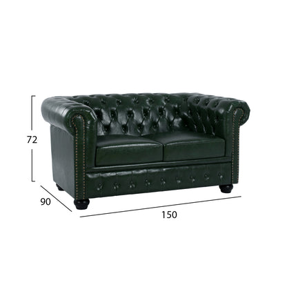 ΚΑΝΑΠΕΣ 2ΘΕΣΙΟΣ T. CHESTERFIELD ΤΕΧΝΟΔΕΡΜΑ ΚΥΠΑΡΙΣΣΙ 150x90x72