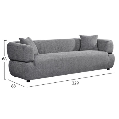 ΚΑΝΑΠΕΣ 3-ΘΕΣΙΟΣ ARCTIS ΓΚΡΙ ΥΦΑΣΜΑ 229x88x88