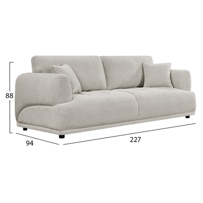 ΚΑΝΑΠΕΣ 3-ΘΕΣΙΟΣ STRUCTO ΑΝΟΙΧΤΟ ΜΠΕΖ ΥΦΑΣΜΑ 227x94x88