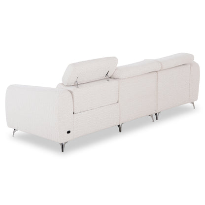 ΚΑΝΑΠΕΣ ΑΡΙΣΤΕΡΗ ΓΩΝΙΑ 3Θ ΜΕ RECLINE VALENTE ΜΠΕΖ ΥΦΑΣΜΑ 275x160x104