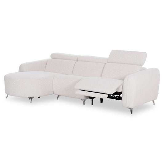 ΚΑΝΑΠΕΣ ΑΡΙΣΤΕΡΗ ΓΩΝΙΑ 3Θ ΜΕ RECLINE VALENTE ΜΠΕΖ ΥΦΑΣΜΑ 275x160x104