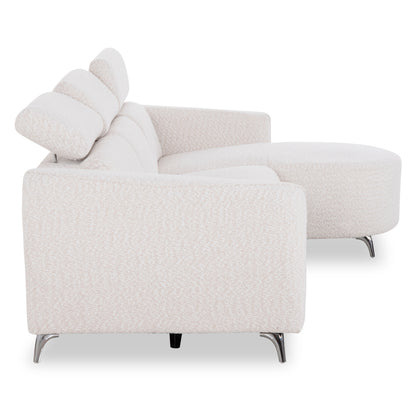 ΚΑΝΑΠΕΣ ΔΕΞΙΑ ΓΩΝΙΑ 3Θ ΜΕ RECLINE VALENTE ΜΠΕΖ ΥΦΑΣΜΑ 275x160x104