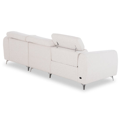 ΚΑΝΑΠΕΣ ΔΕΞΙΑ ΓΩΝΙΑ 3Θ ΜΕ RECLINE VALENTE ΜΠΕΖ ΥΦΑΣΜΑ 275x160x104