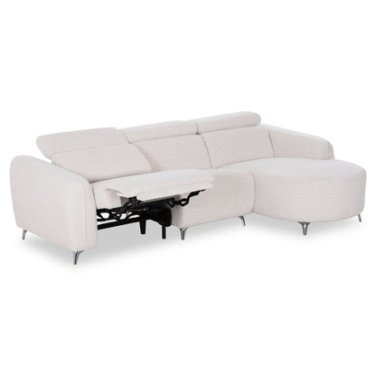 ΚΑΝΑΠΕΣ ΔΕΞΙΑ ΓΩΝΙΑ 3Θ ΜΕ RECLINE VALENTE ΜΠΕΖ ΥΦΑΣΜΑ 275x160x104