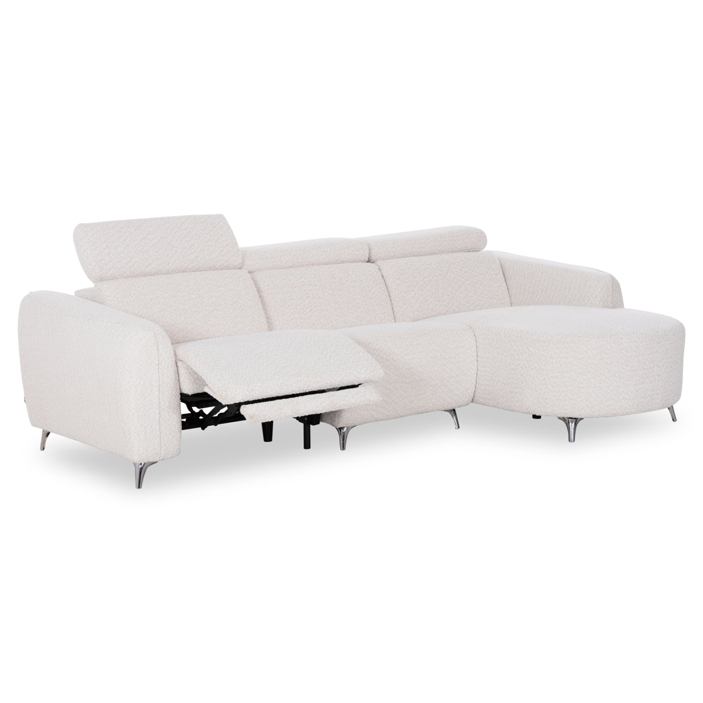 ΚΑΝΑΠΕΣ ΔΕΞΙΑ ΓΩΝΙΑ 3Θ ΜΕ RECLINE VALENTE ΜΠΕΖ ΥΦΑΣΜΑ 275x160x104