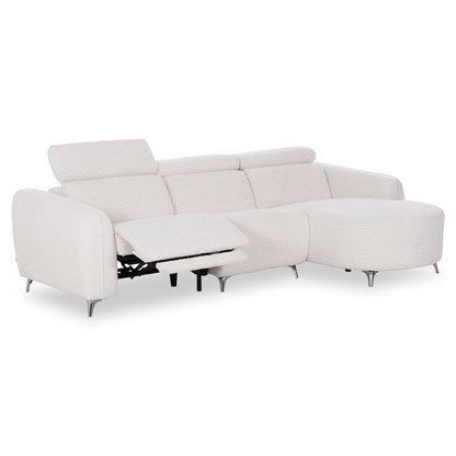 ΚΑΝΑΠΕΣ ΔΕΞΙΑ ΓΩΝΙΑ 3Θ ΜΕ RECLINE VALENTE ΜΠΕΖ ΥΦΑΣΜΑ 275x160x104