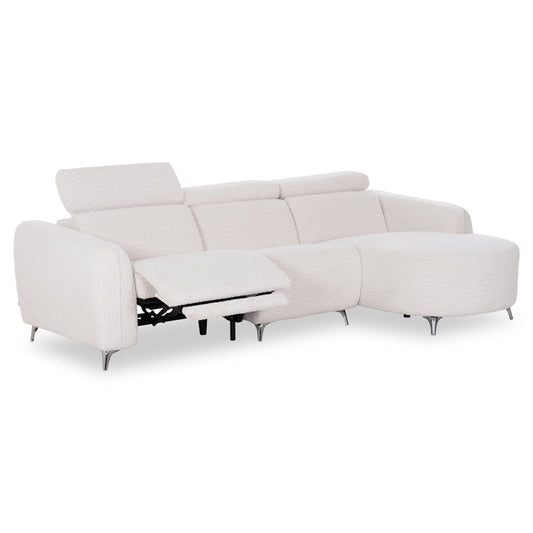 ΚΑΝΑΠΕΣ ΔΕΞΙΑ ΓΩΝΙΑ 3Θ ΜΕ RECLINE VALENTE ΜΠΕΖ ΥΦΑΣΜΑ 275x160x104
