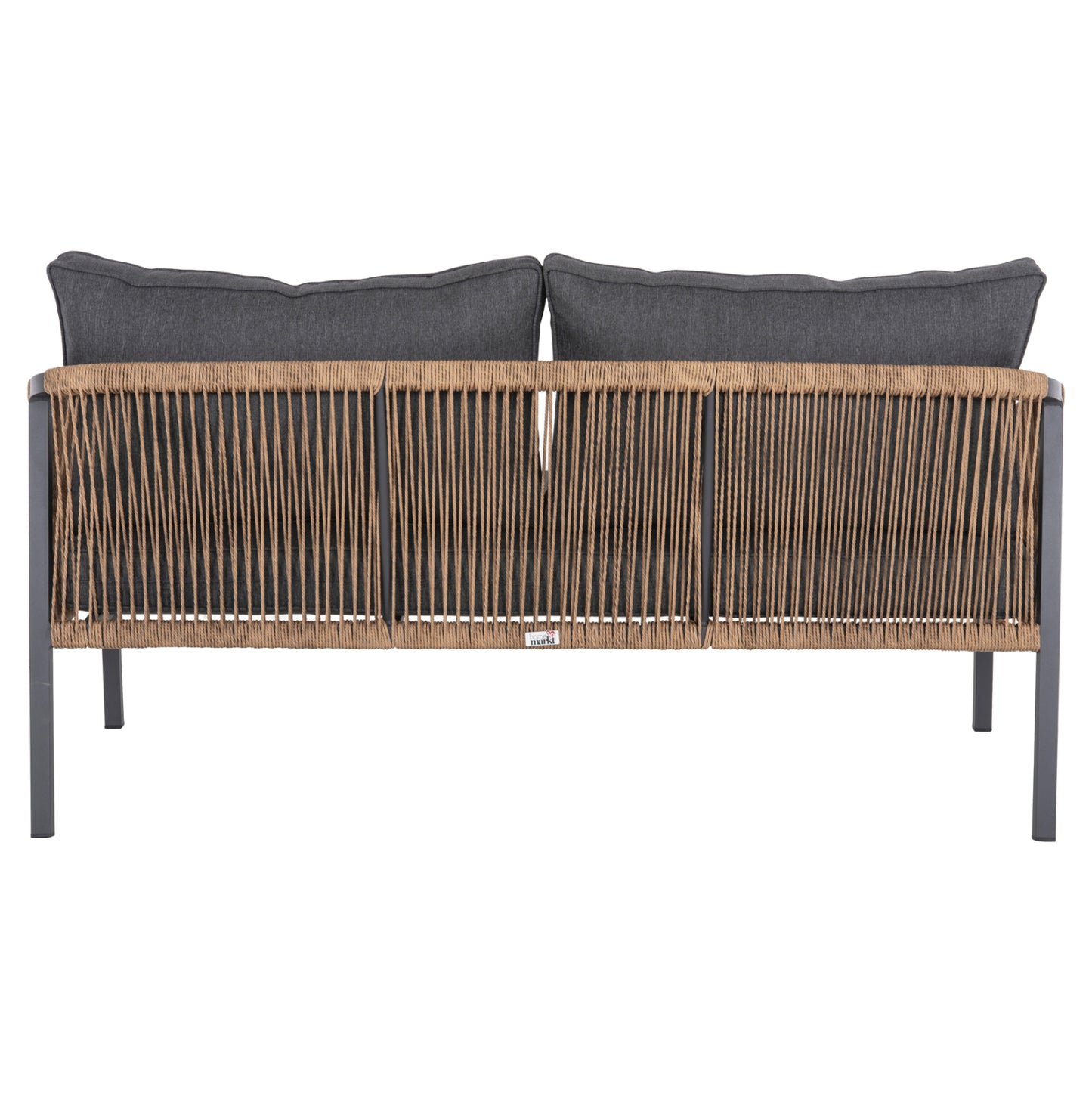 SOFA OUTDOOR 3-SEATER MAERLY ALUMINUM CHARCOAL ROPE CHARCOAL CUSHIONS