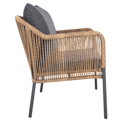 SOFA OUTDOOR BAFFIN ALU. ANTHRACITE SYNTH. RATTAN BEIGE ANTHRACITE CUSHIONS
