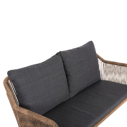 SOFA OUTDOOR BAFFIN ALU. ANTHRACITE SYNTH. RATTAN BEIGE ANTHRACITE CUSHIONS