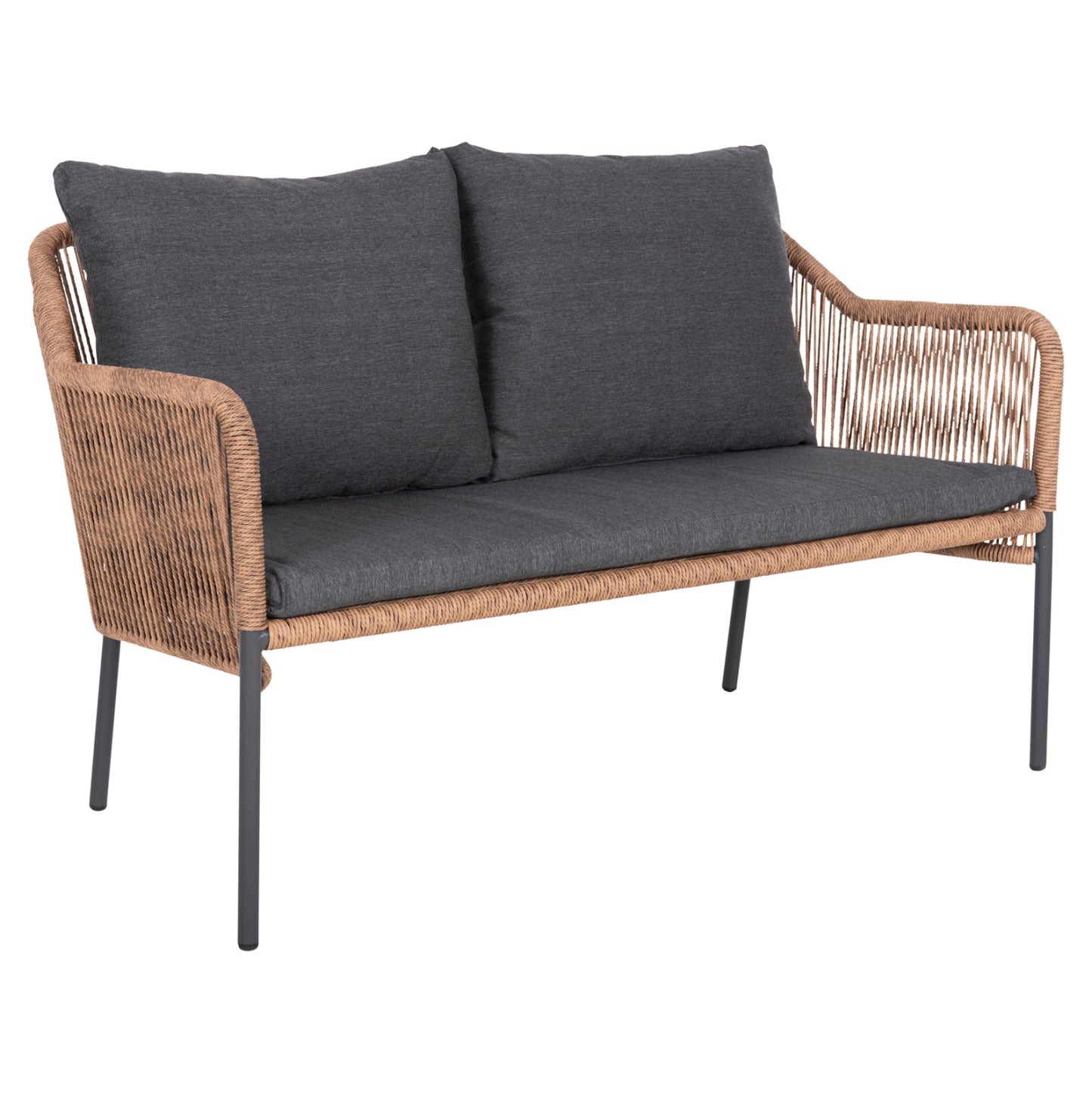 SOFA OUTDOOR BAFFIN ALU. ANTHRACITE SYNTH. RATTAN BEIGE ANTHRACITE CUSHIONS