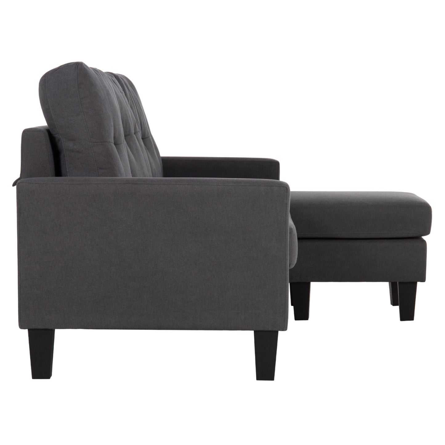 CORNER SOFA REVERSIBLE MEGGY GREY FABRIC 184.5x75-129x86