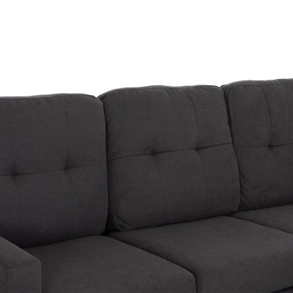 CORNER SOFA REVERSIBLE MEGGY GREY FABRIC 184.5x75-129x86