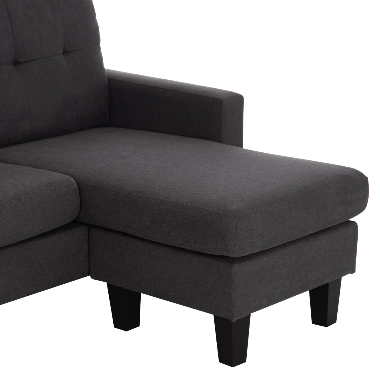 CORNER SOFA REVERSIBLE MEGGY GREY FABRIC 184.5x75-129x86