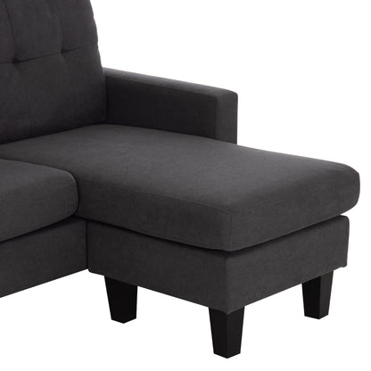 CORNER SOFA REVERSIBLE MEGGY GREY FABRIC 184.5x75-129x86