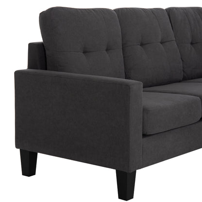CORNER SOFA REVERSIBLE MEGGY GREY FABRIC 184.5x75-129x86