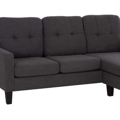 CORNER SOFA REVERSIBLE MEGGY GREY FABRIC 184.5x75-129x86