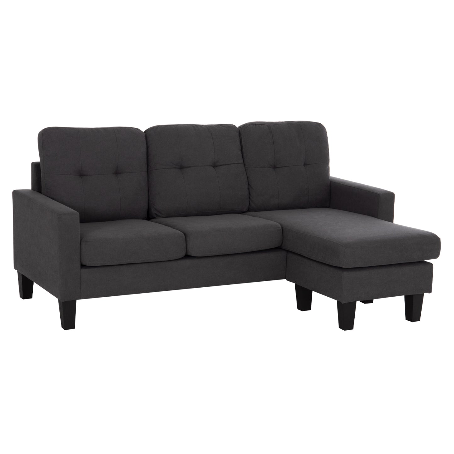CORNER SOFA REVERSIBLE MEGGY GREY FABRIC 184.5x75-129x86
