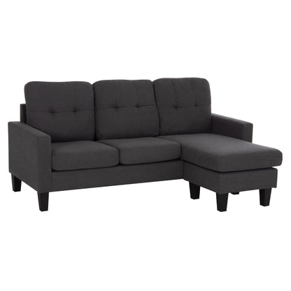 CORNER SOFA REVERSIBLE MEGGY GREY FABRIC 184.5x75-129x86