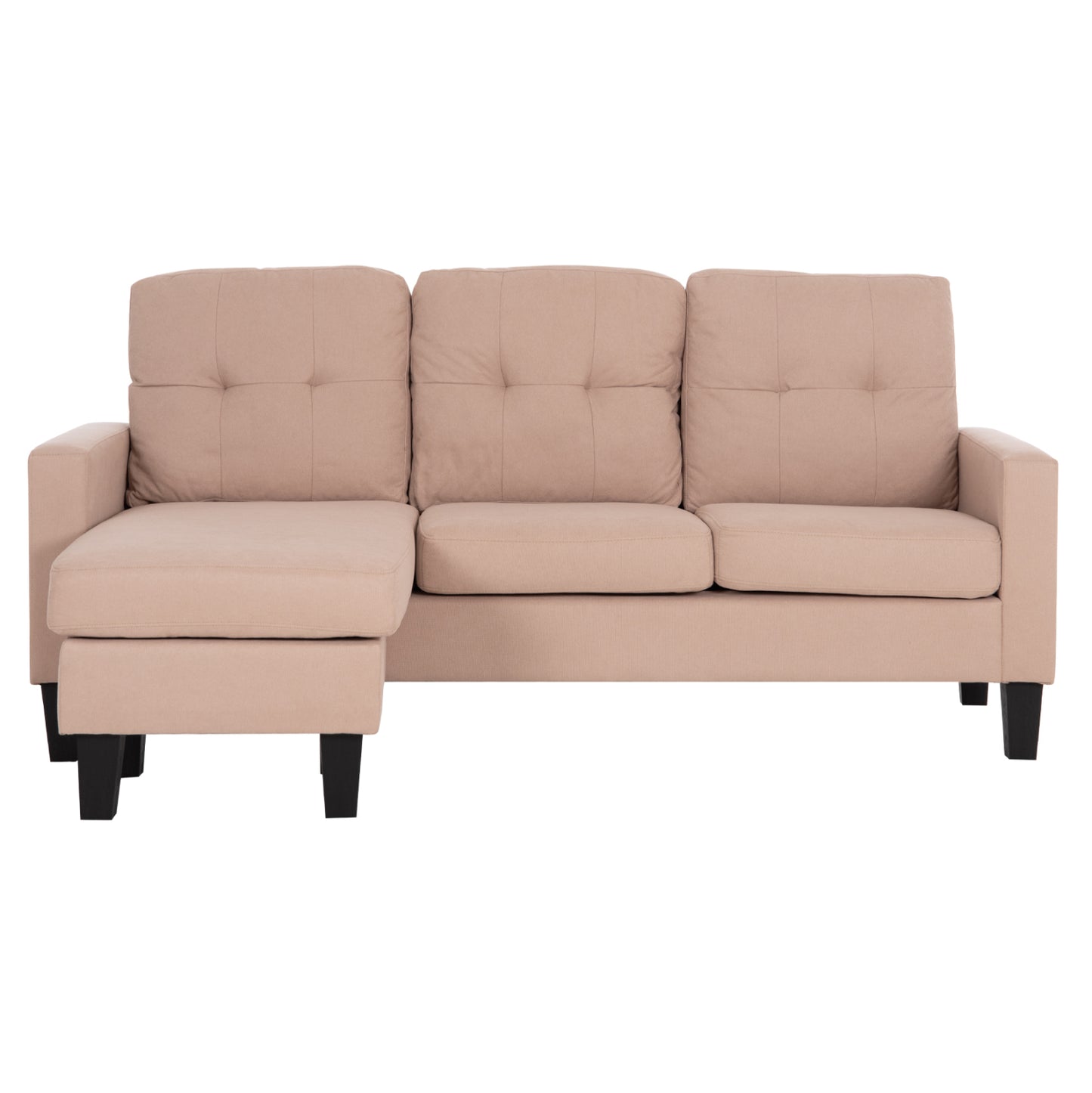 CORNER SOFA REVERSIBLE MEGGY BEIGE FABRIC 184.5x75-129x86