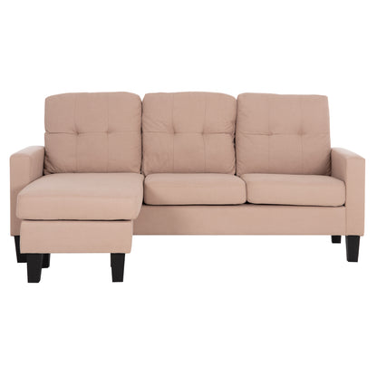 CORNER SOFA REVERSIBLE MEGGY BEIGE FABRIC 184.5x75-129x86