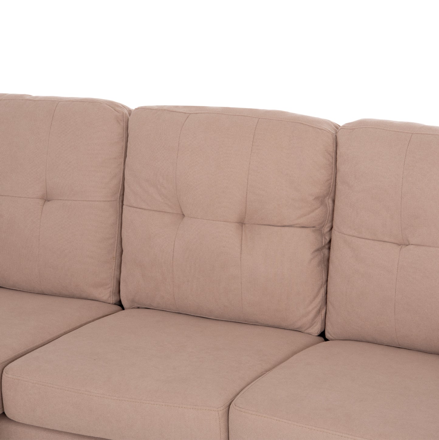 CORNER SOFA REVERSIBLE MEGGY BEIGE FABRIC 184.5x75-129x86