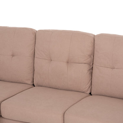 CORNER SOFA REVERSIBLE MEGGY BEIGE FABRIC 184.5x75-129x86