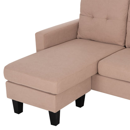 CORNER SOFA REVERSIBLE MEGGY BEIGE FABRIC 184.5x75-129x86
