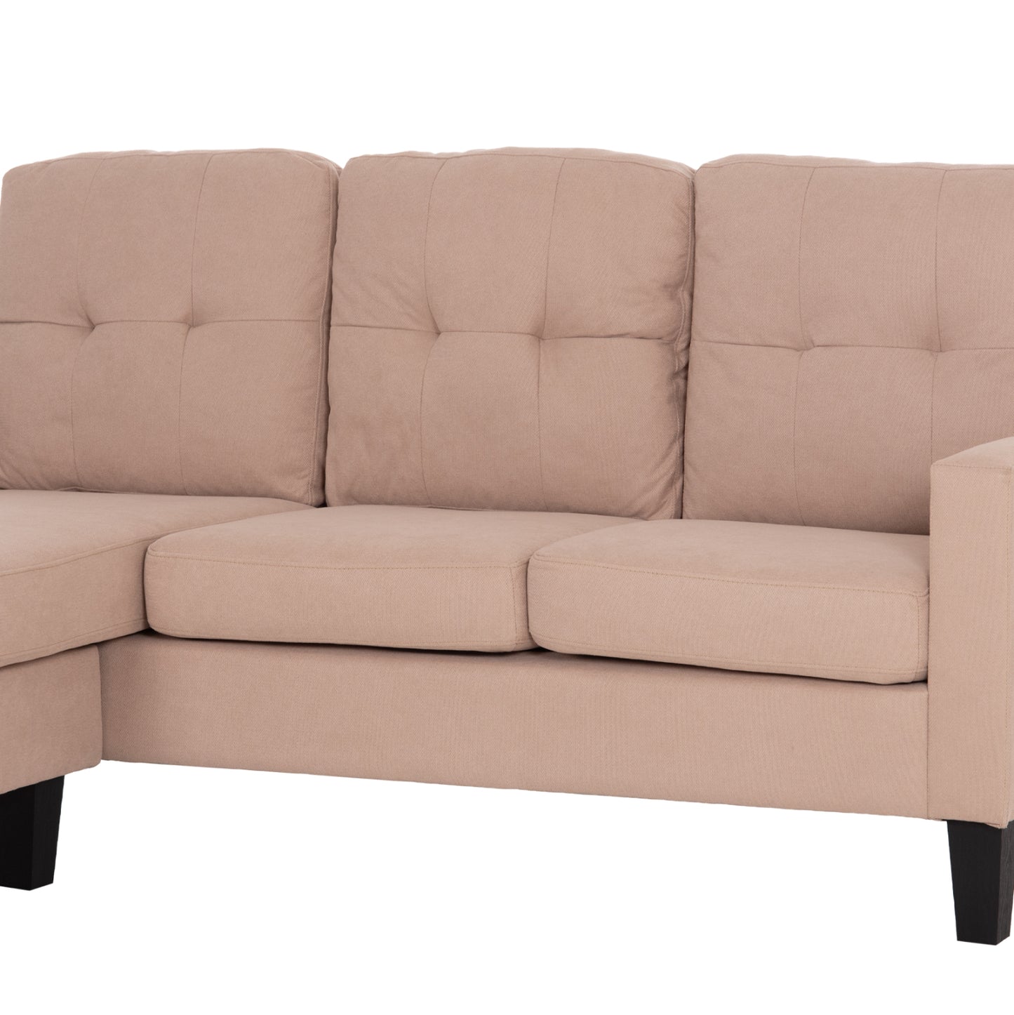 CORNER SOFA REVERSIBLE MEGGY BEIGE FABRIC 184.5x75-129x86