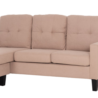 CORNER SOFA REVERSIBLE MEGGY BEIGE FABRIC 184.5x75-129x86