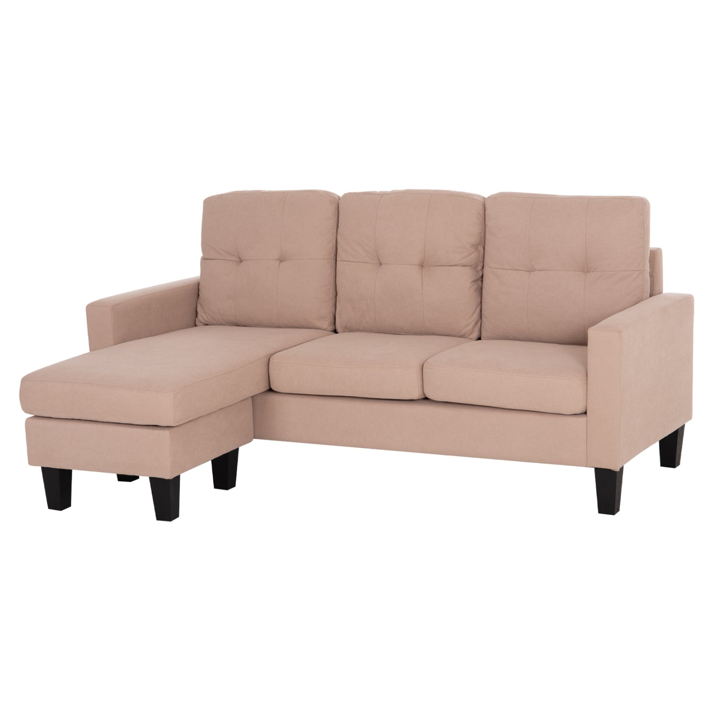 CORNER SOFA REVERSIBLE MEGGY BEIGE FABRIC 184.5x75-129x86