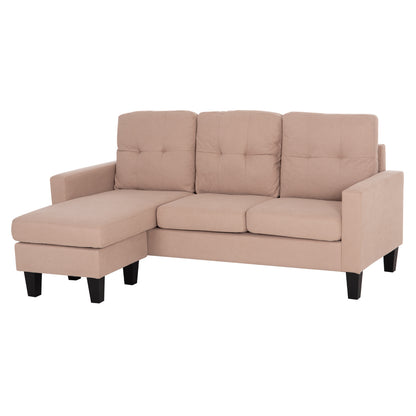 CORNER SOFA REVERSIBLE MEGGY BEIGE FABRIC 184.5x75-129x86