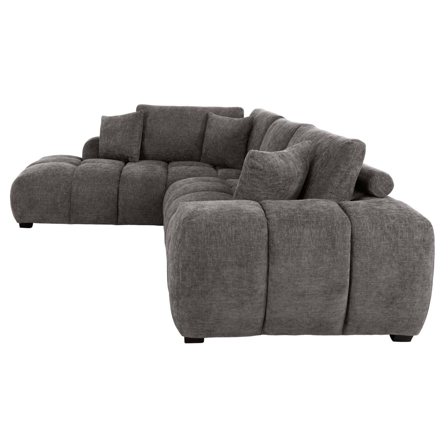 CORNER SOFA LEFT COVEN DARK GREY FABRIC 298x102-208x85