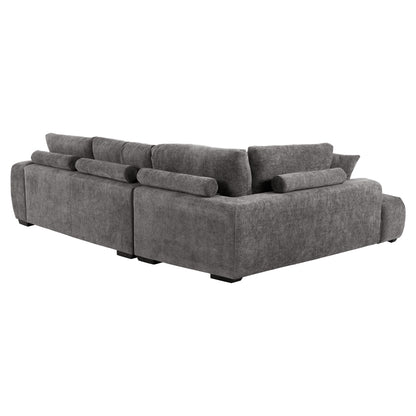CORNER SOFA LEFT COVEN DARK GREY FABRIC 298x102-208x85