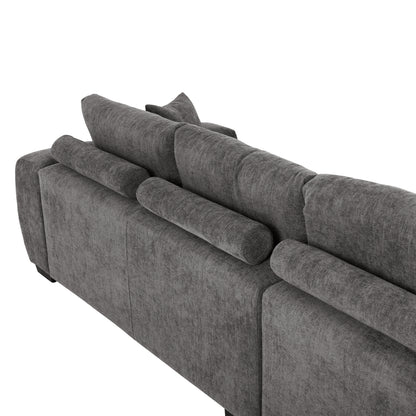 CORNER SOFA LEFT COVEN DARK GREY FABRIC 298x102-208x85