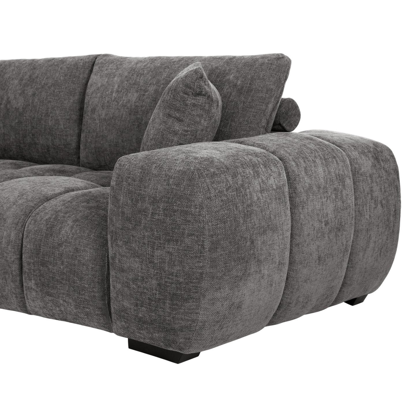 CORNER SOFA LEFT COVEN DARK GREY FABRIC 298x102-208x85