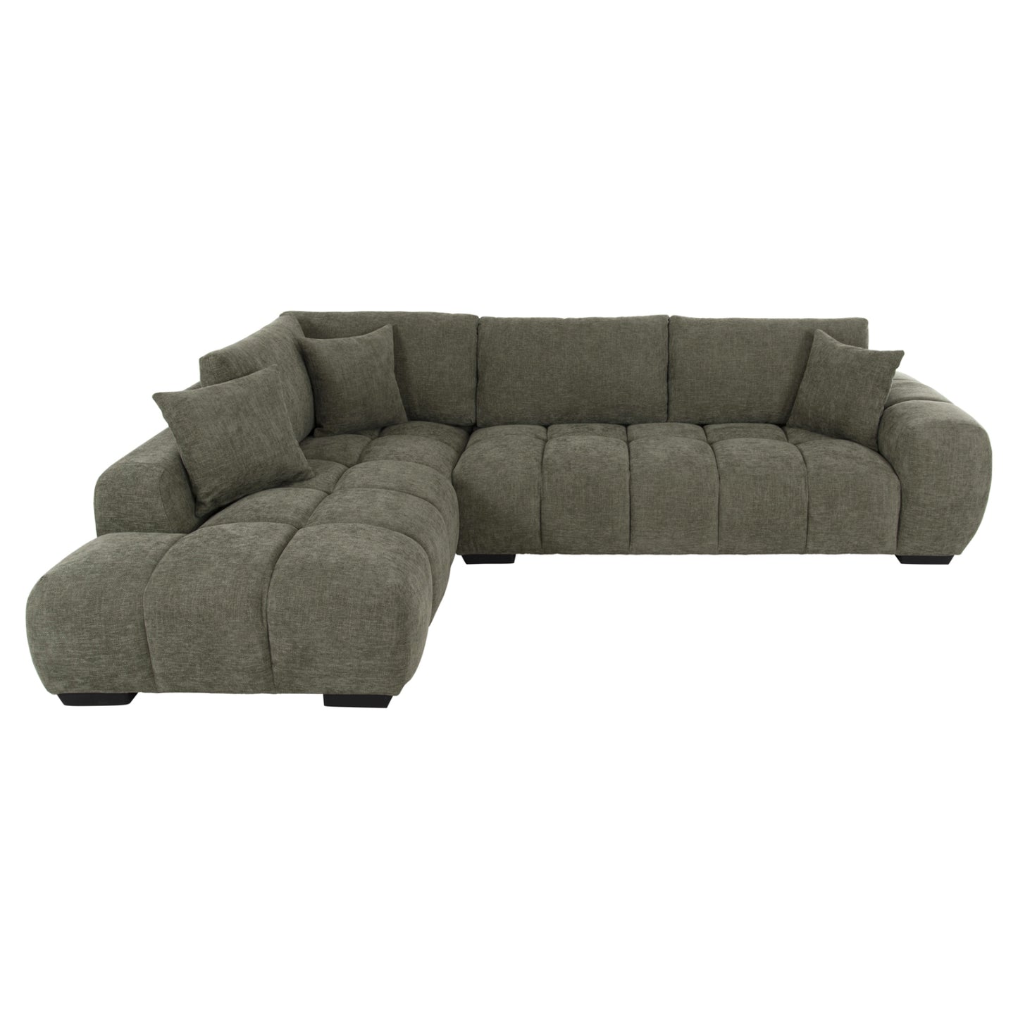 LEFT CORNER SOFA COVEN GREEN FABRIC 298x102-208x85