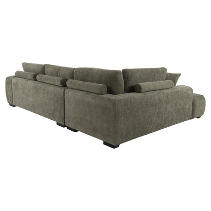 LEFT CORNER SOFA COVEN GREEN FABRIC 298x102-208x85
