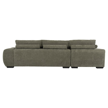 LEFT CORNER SOFA COVEN GREEN FABRIC 298x102-208x85