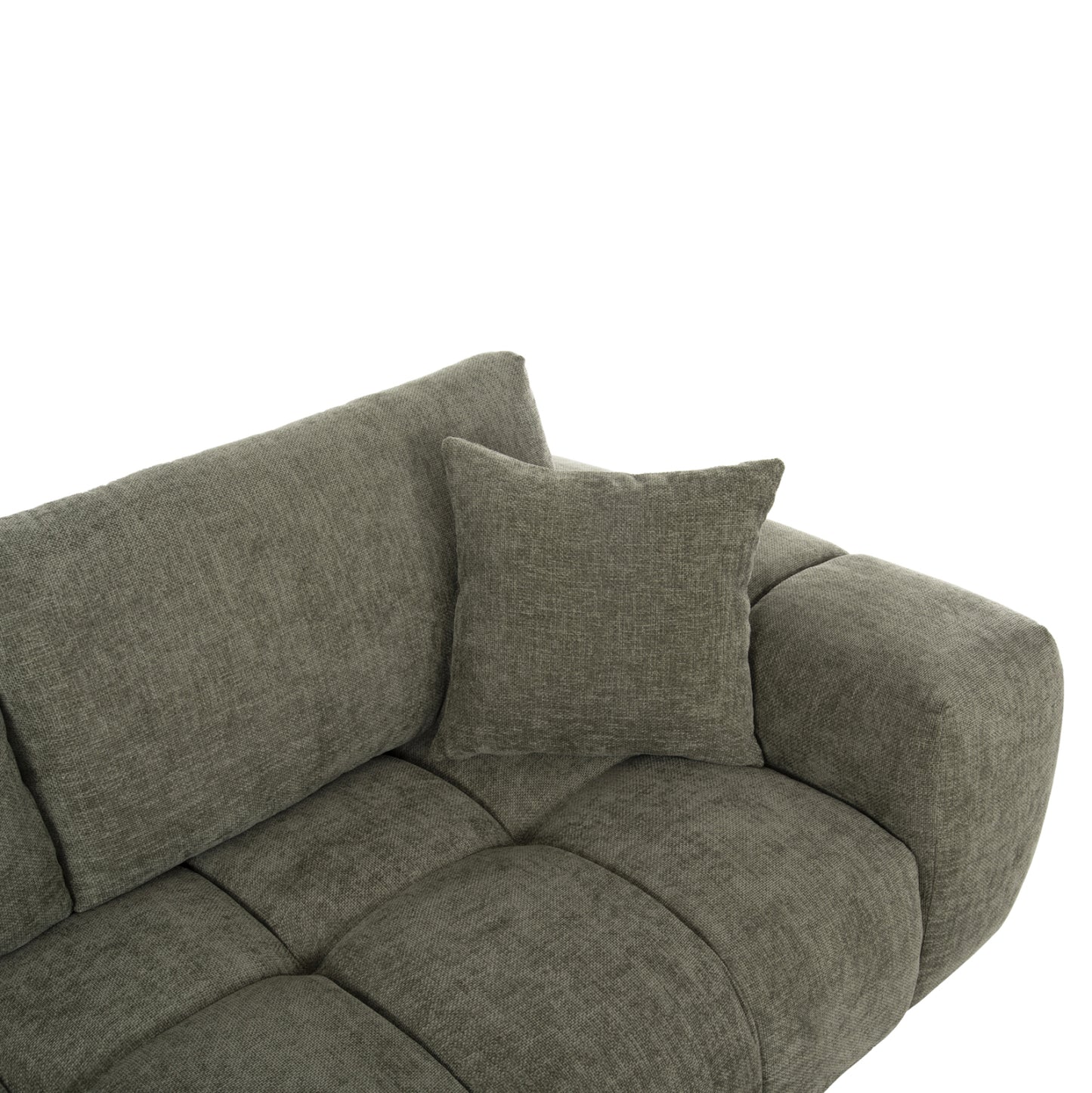 LEFT CORNER SOFA COVEN GREEN FABRIC 298x102-208x85